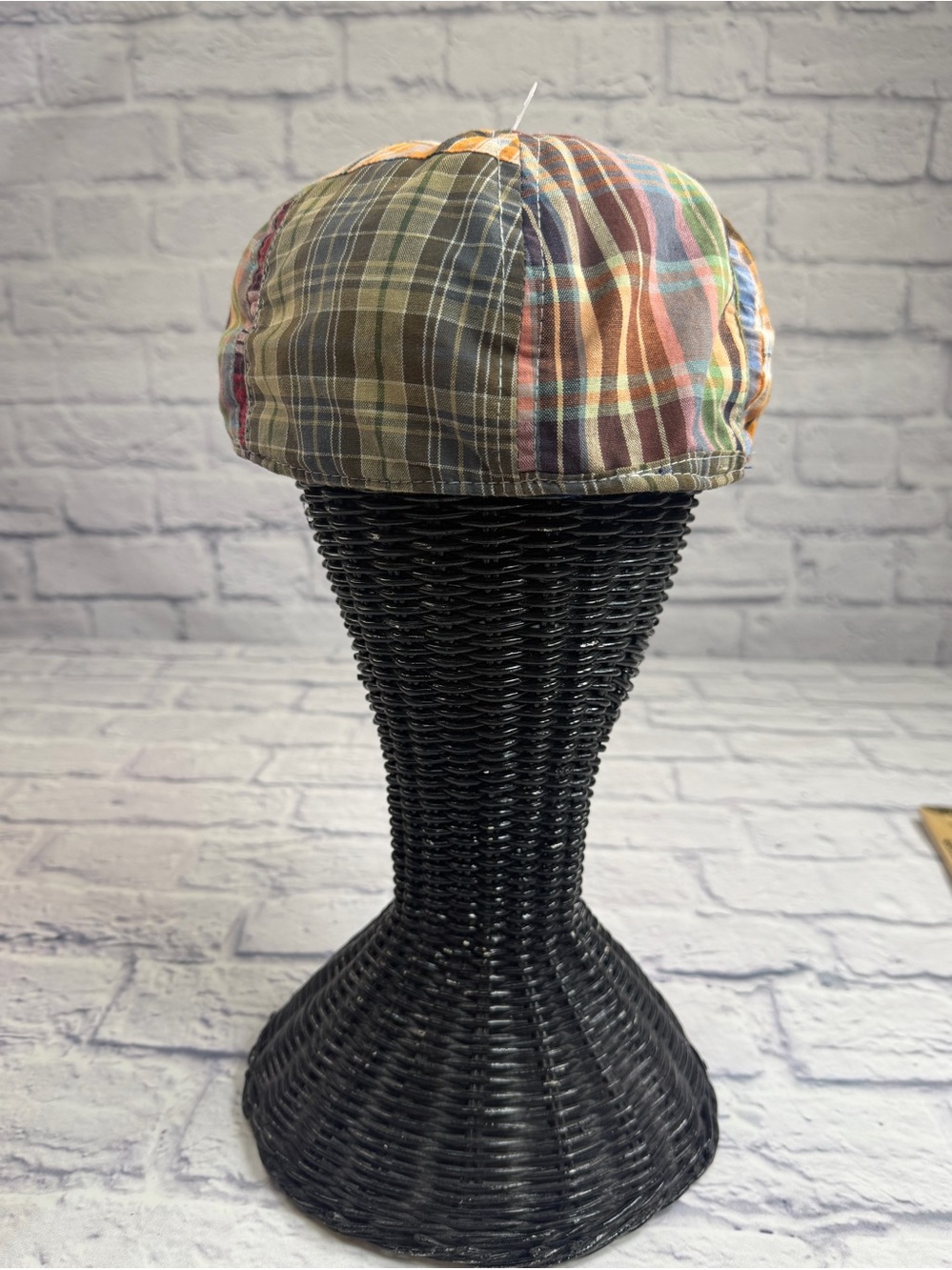 Paulo Solari Madras Plaid Patchwork Newsboy/Cabbie Hat. Preppy. Size L/XL - Picture 3 of 7